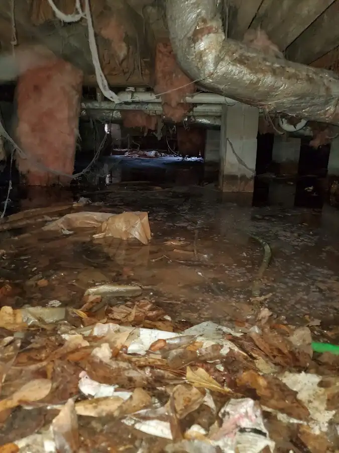 Crawl space flood assessment for Commercial Water Damage Restoration in Telford